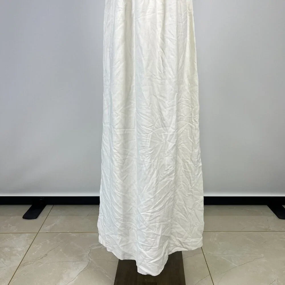 NWOT Farm Rio Linen Blend White Sleeveless Maxi Dress Size S - Picture 6 of 15